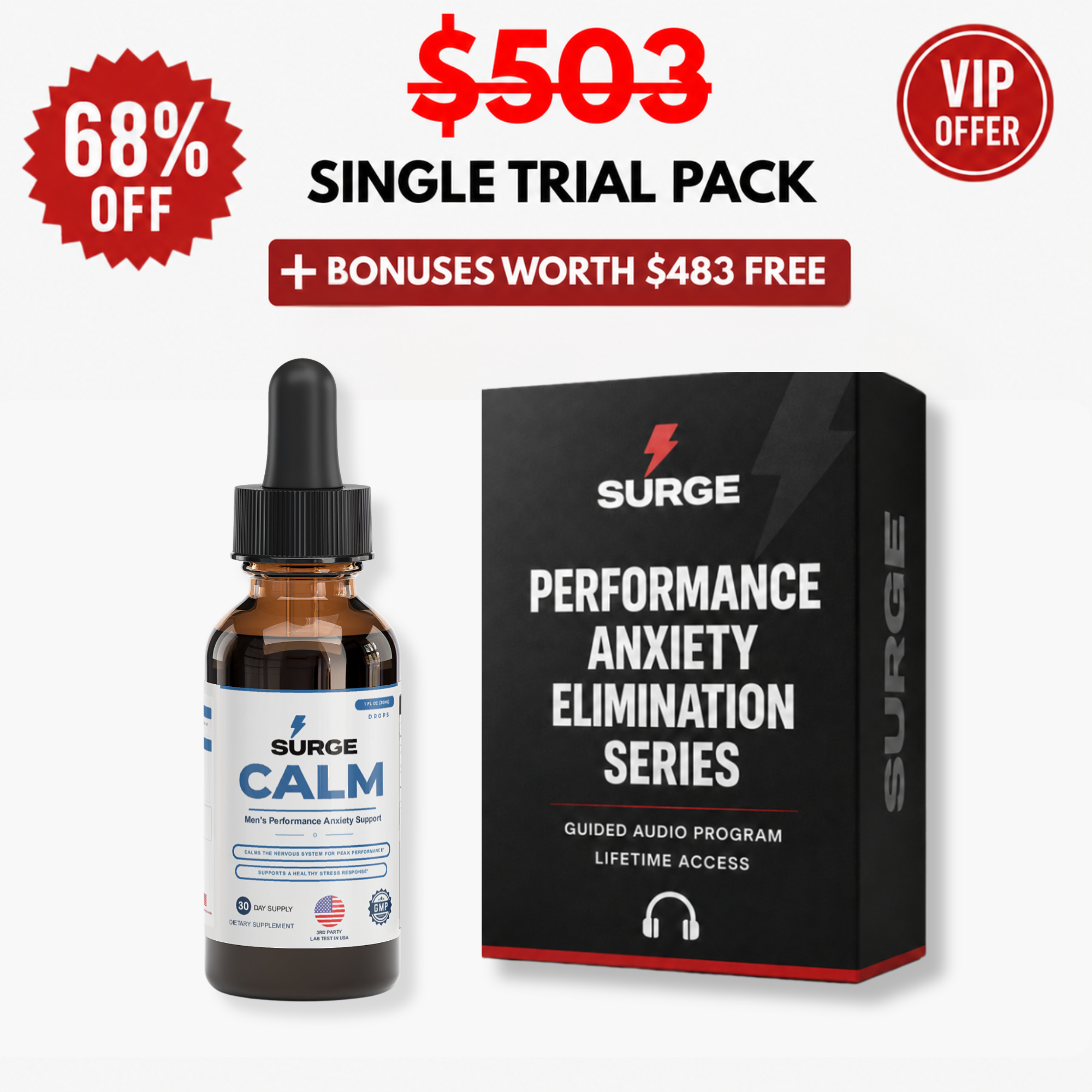 SURGE CALM + Free SURGE Performance Anxiety Elimination Audio Series